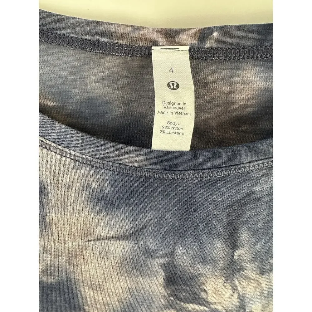 Lululemon To The Point Long Sleeve Top Size 4 Tie Dye Lightweight Active Lounge - Picture 7 of 16